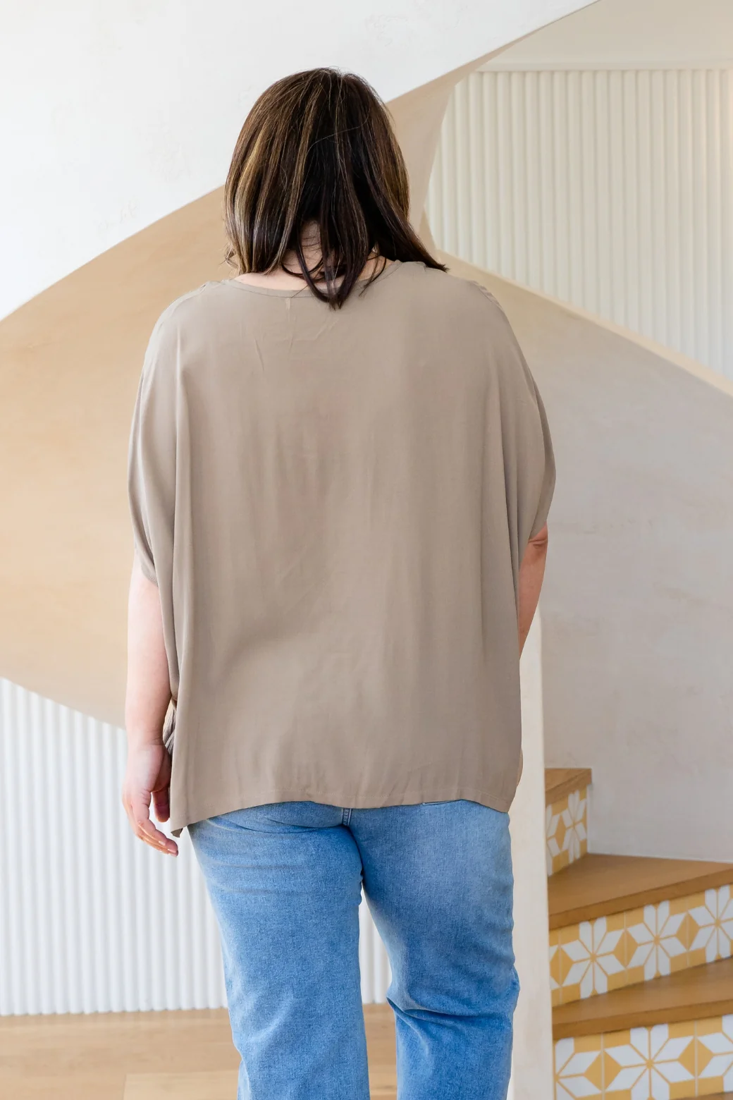 Brodie Drape Top Latte - Image 5