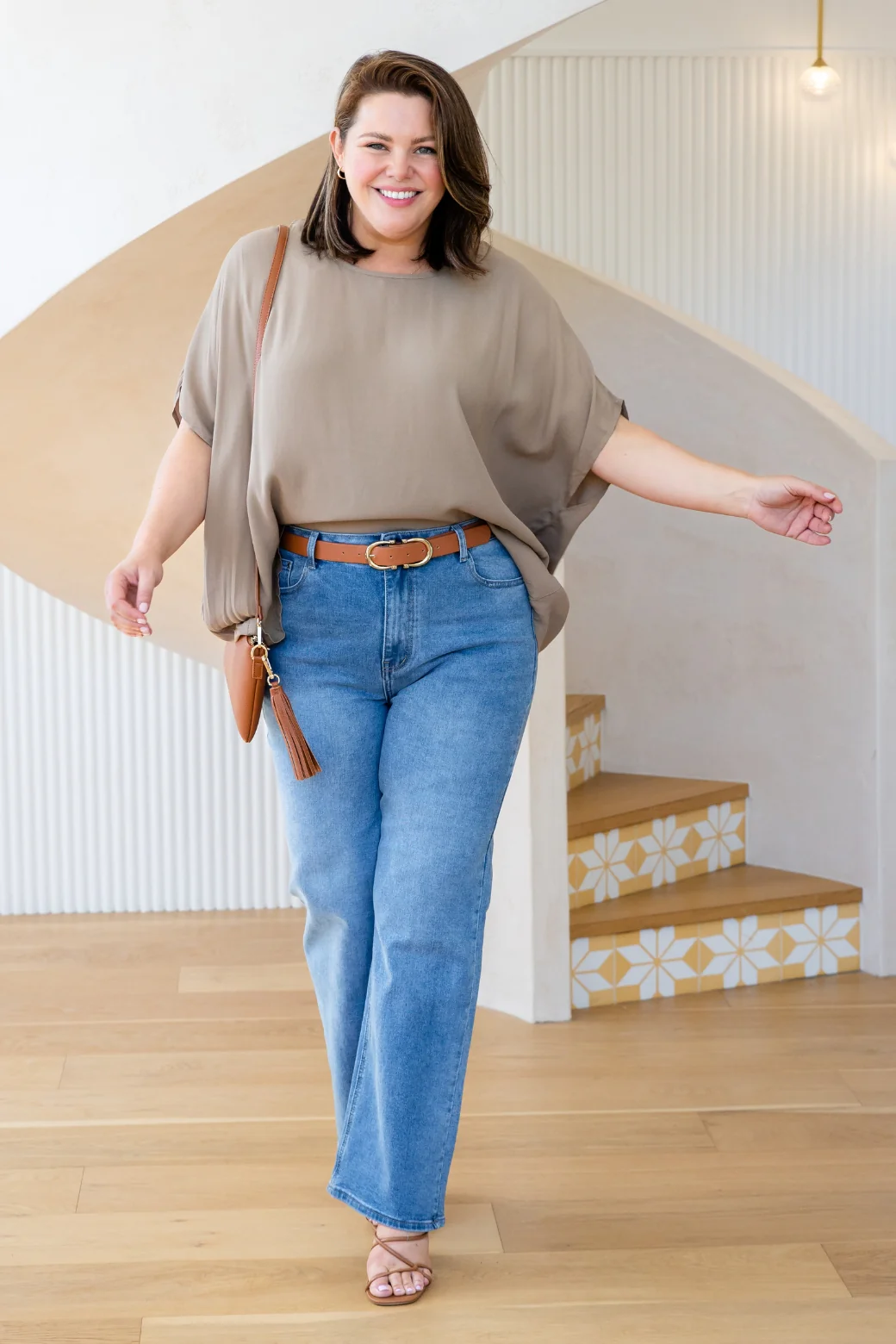 Brodie Drape Top Latte - Image 7