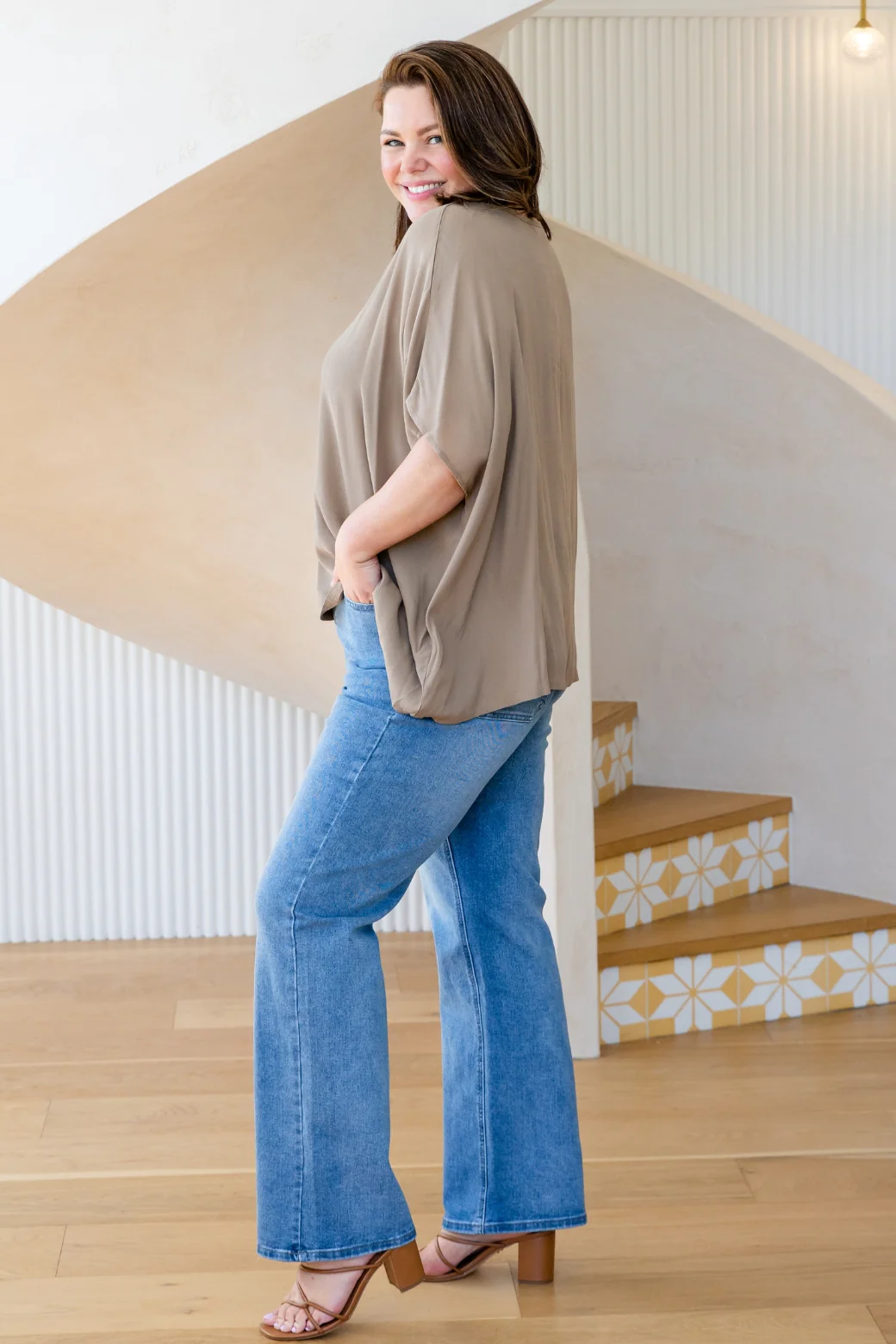 Brodie Drape Top Latte - Image 9
