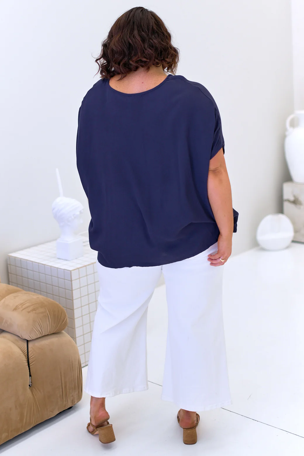 Brodie Drape Top Navy - Image 5