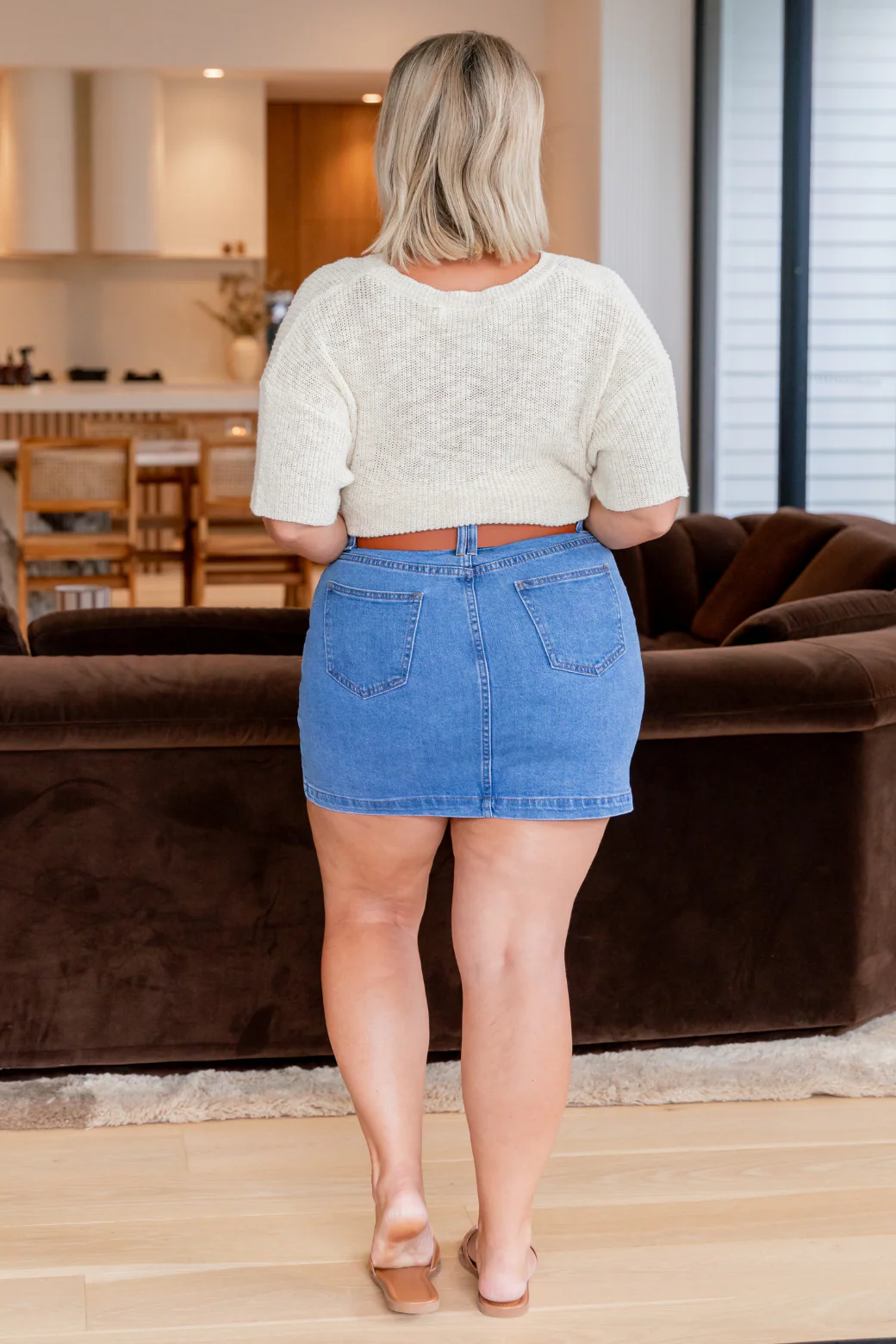 Charlie Denim Mini Skirt Mid Blue - Image 6