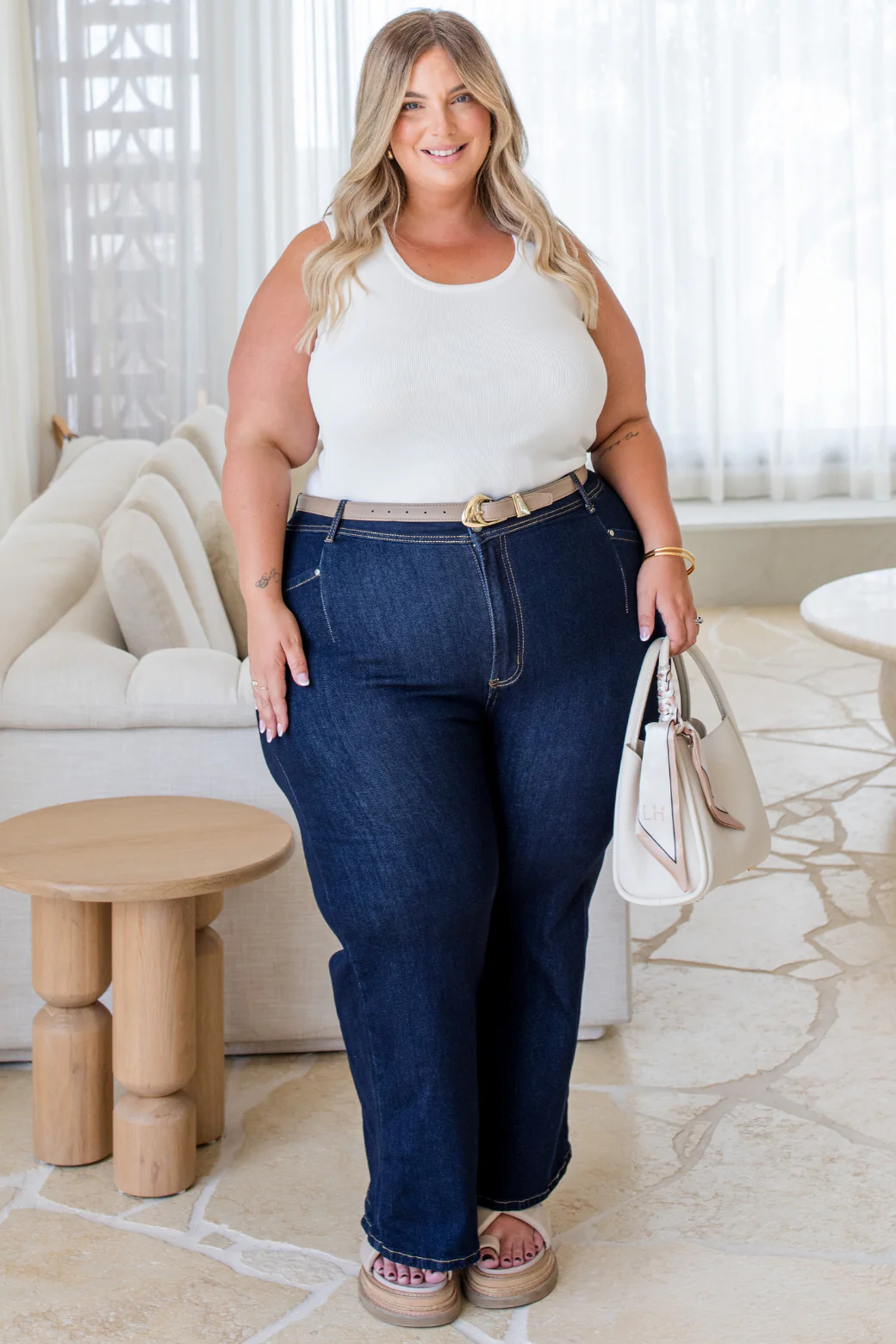 Chloe Crop Stretch Jeans Indigo - Image 4