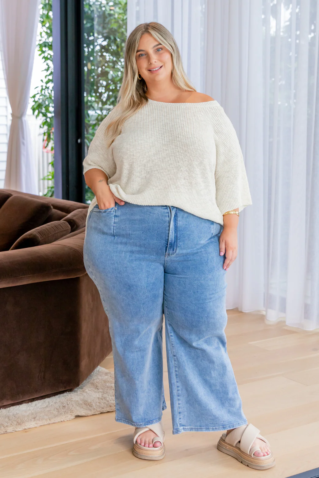 Dawson Cotton Knit Top Vanilla - Image 4