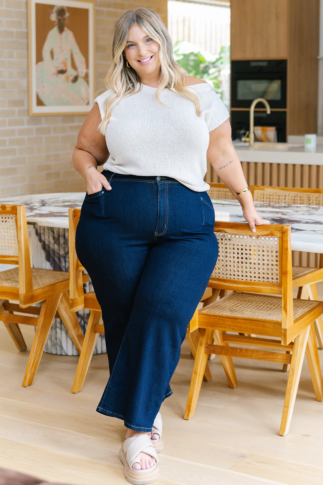Hampton Off Shoulder Knit Top Vanilla - Image 4