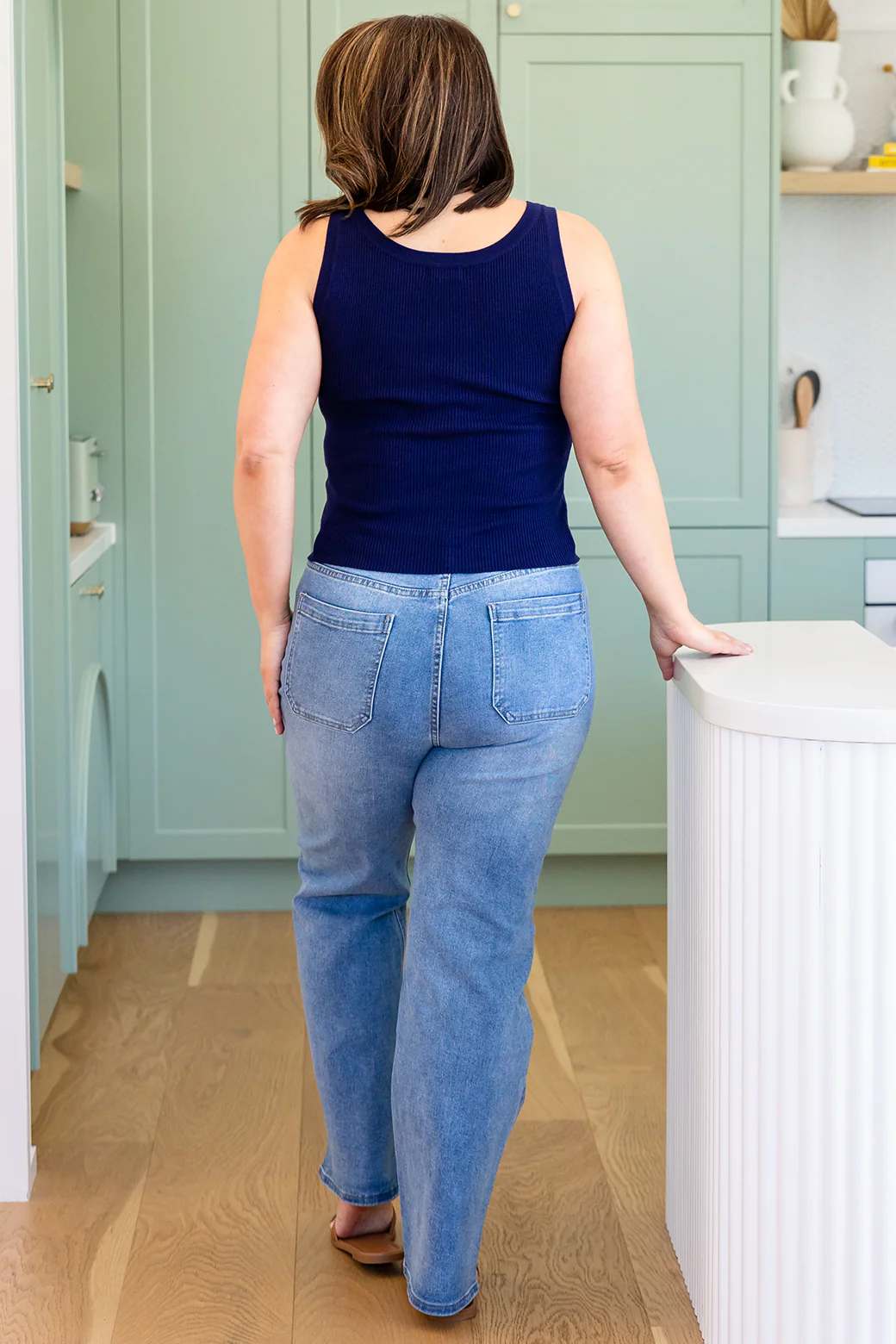 Final Sale | Harlow Scoop Knit Tank Navy - Image 5