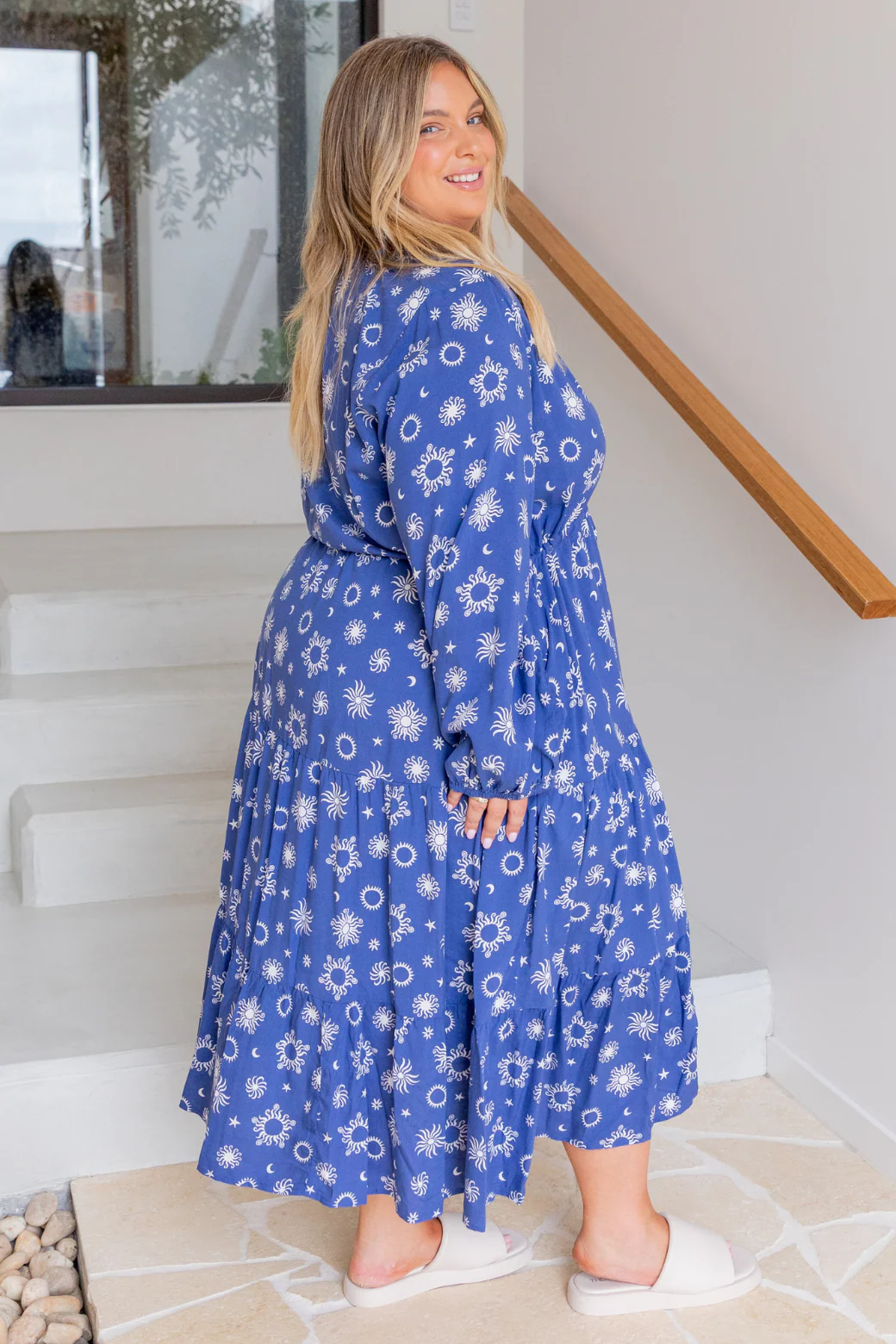 Final Sale | Haven Midi Dress Nova Print Twilight Blue - Image 6