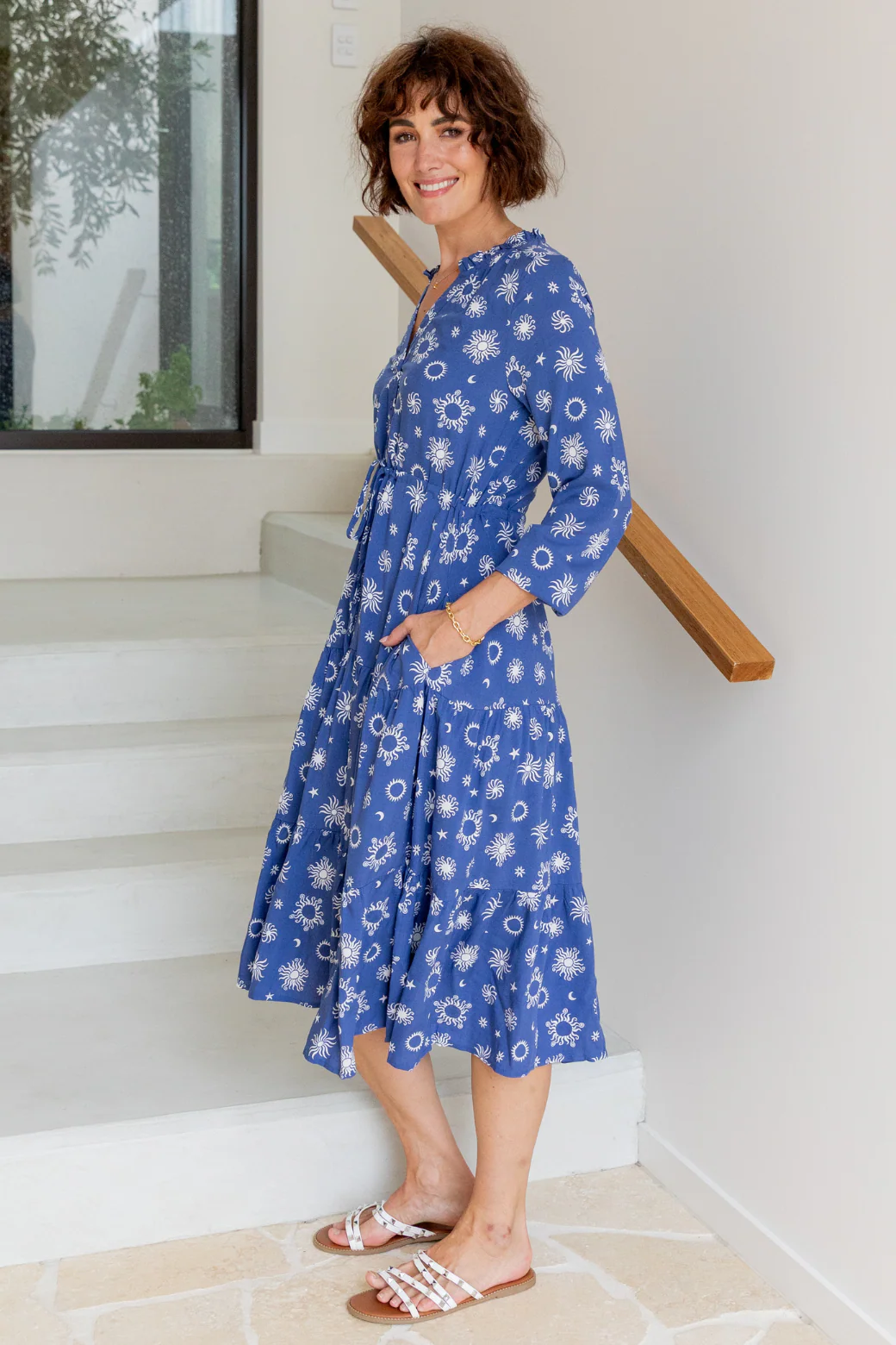 Final Sale | Haven Midi Dress Nova Print Twilight Blue - Image 7