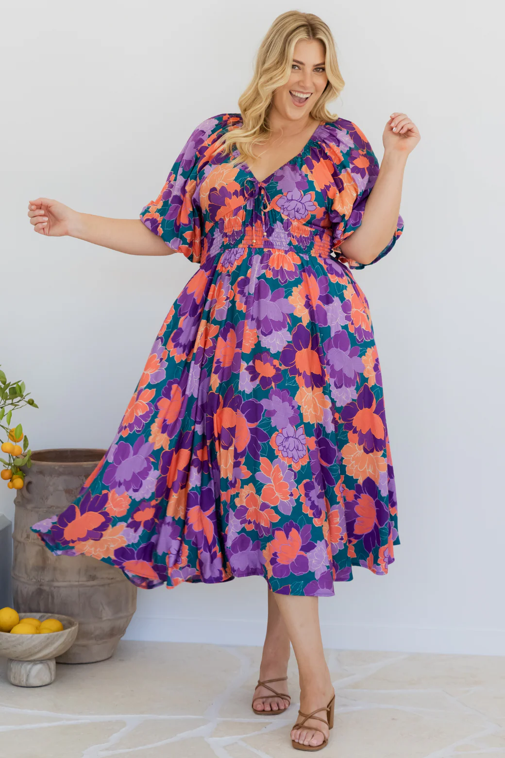 Final Sale | Jade Midi Dress Milan Floral Print - Image 4
