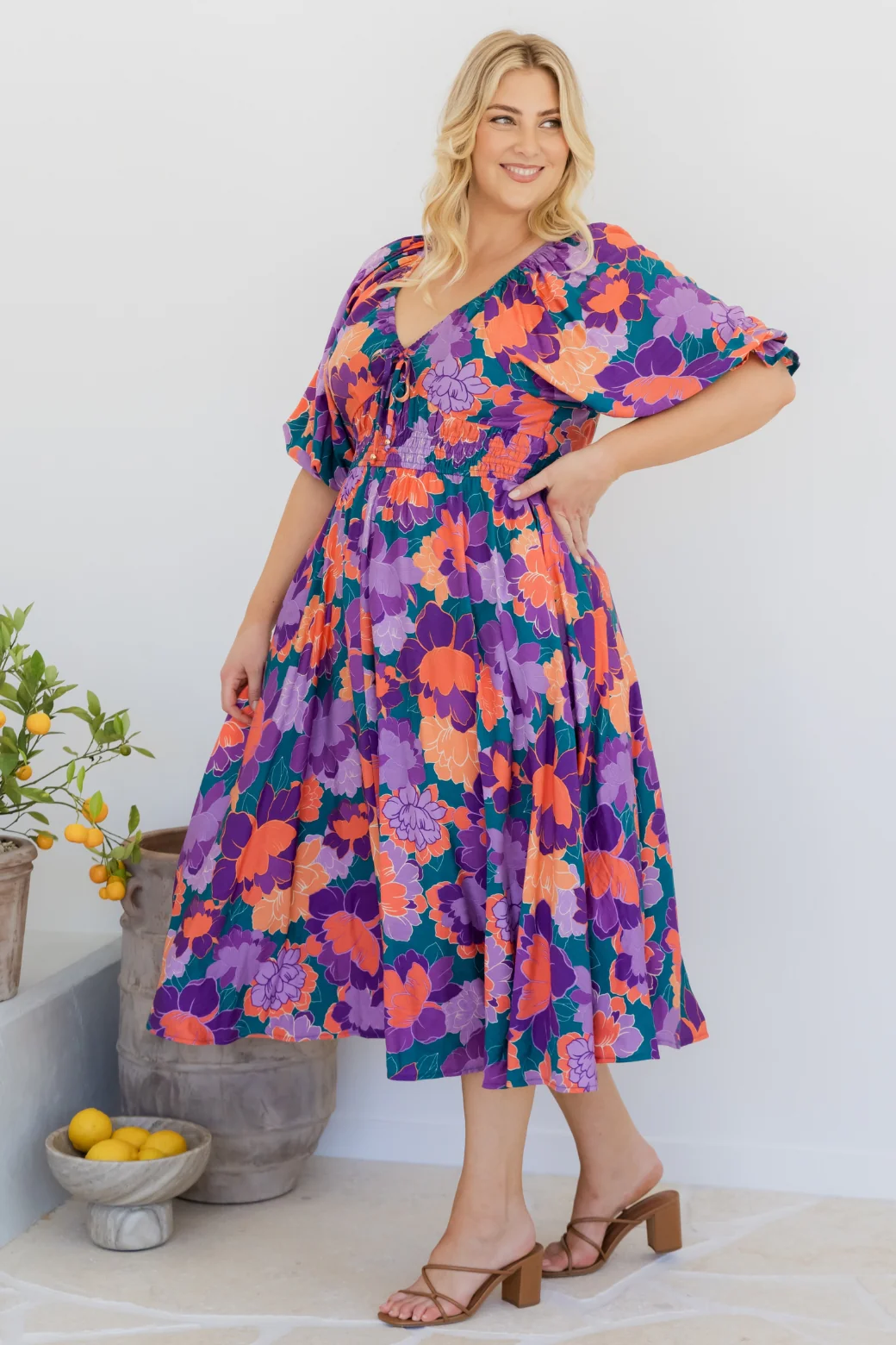 Final Sale | Jade Midi Dress Milan Floral Print - Image 8