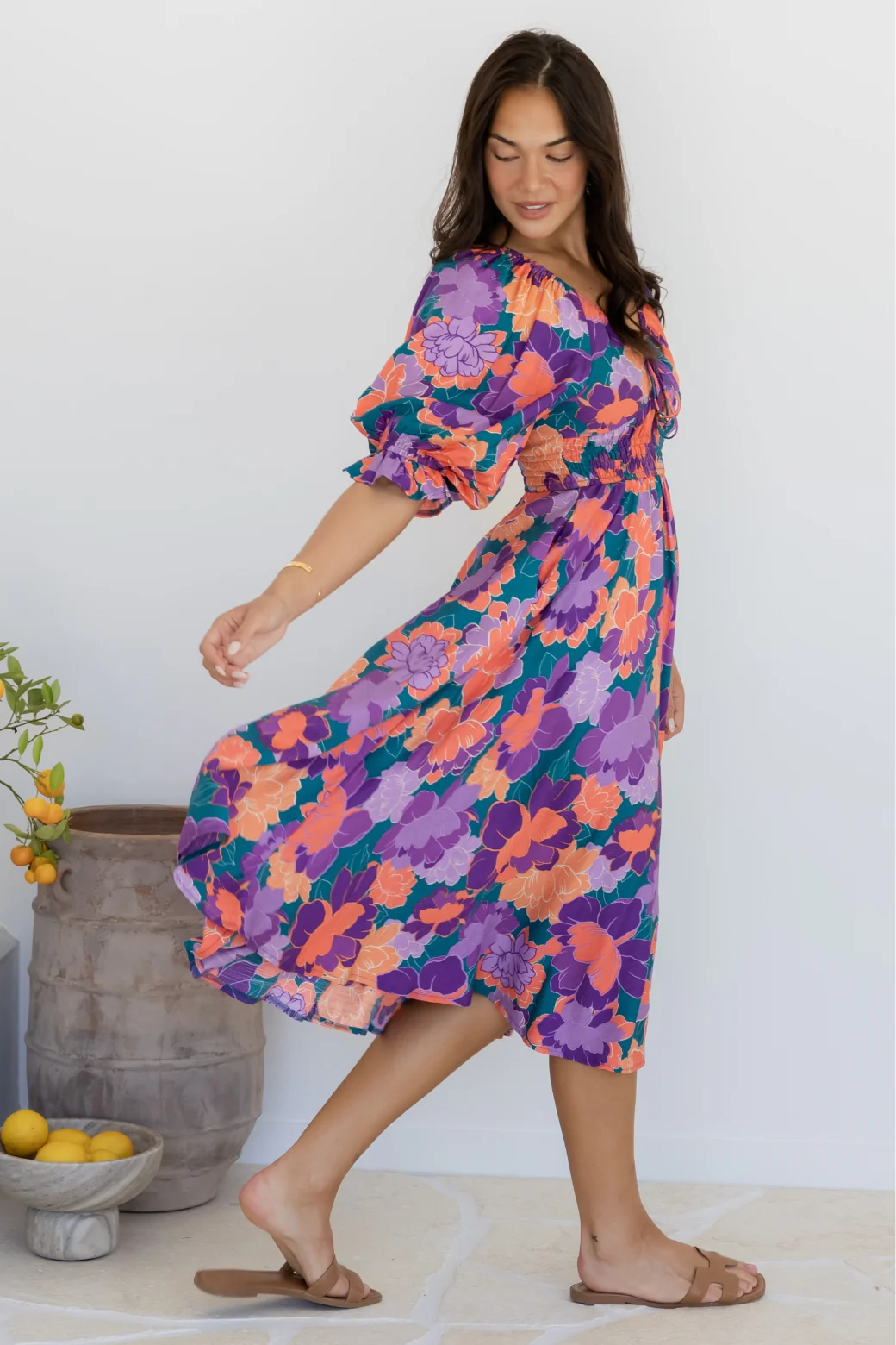 Final Sale | Jade Midi Dress Milan Floral Print - Image 9