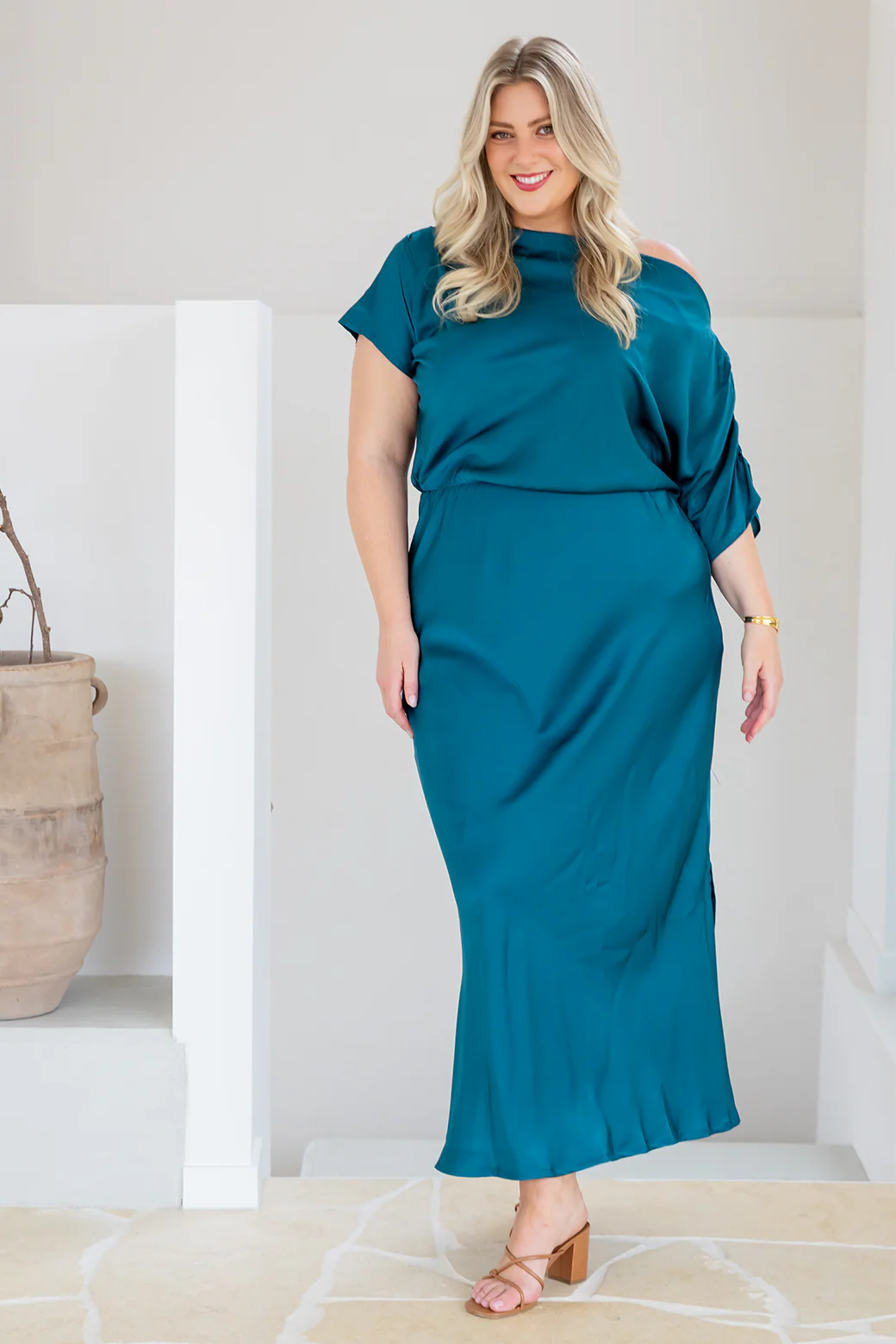 Final Sale | Katya Off Shoulder Maxi Dress Deep Teal - Image 10