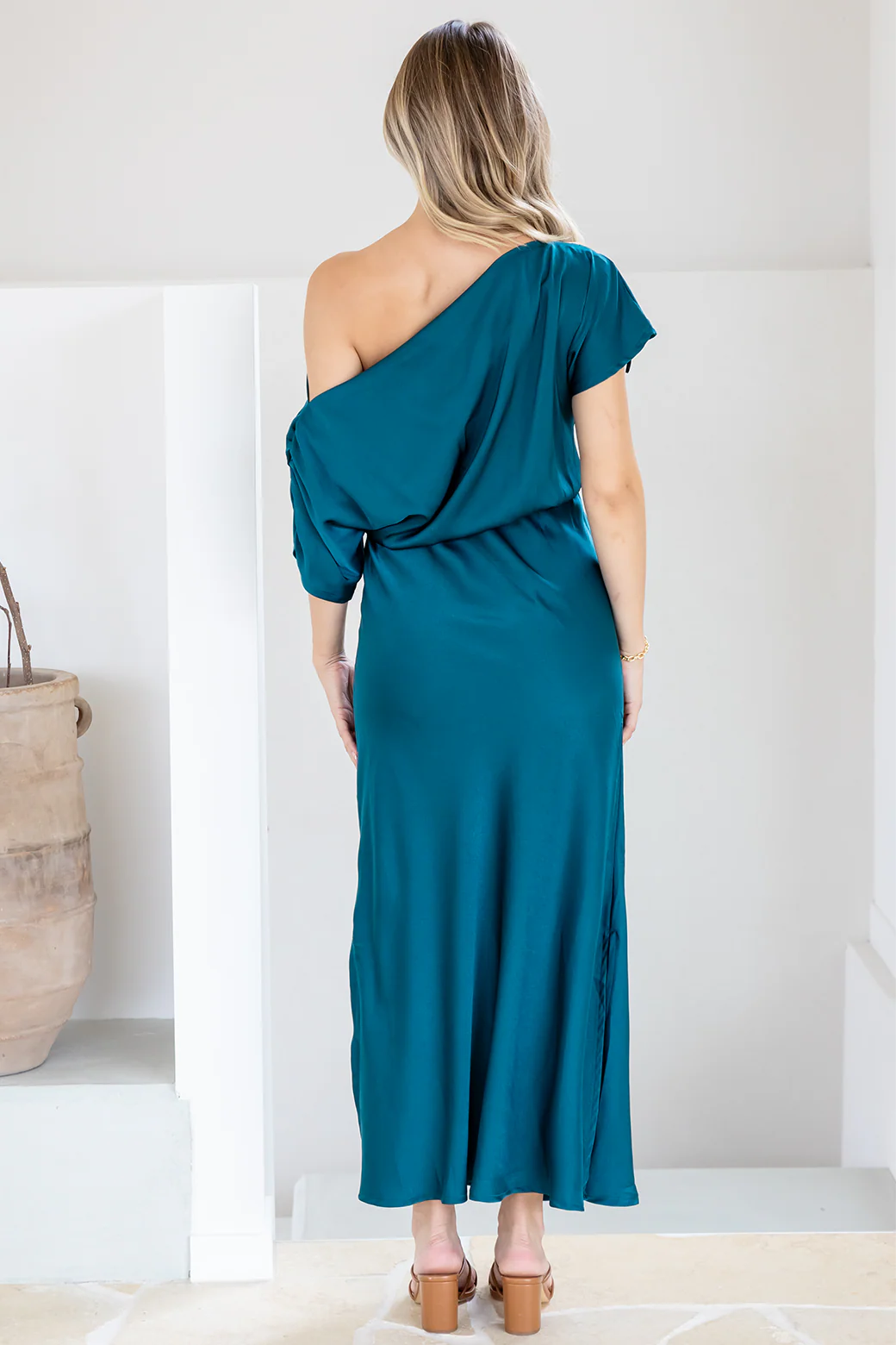 Final Sale | Katya Off Shoulder Maxi Dress Deep Teal - Image 9