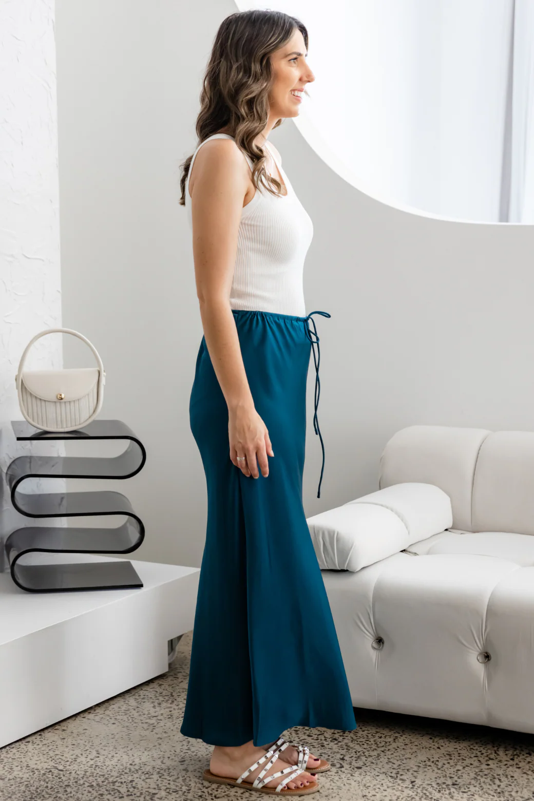 Final Sale | Lyla Bias Cut Skirt Deep Teal - Image 12