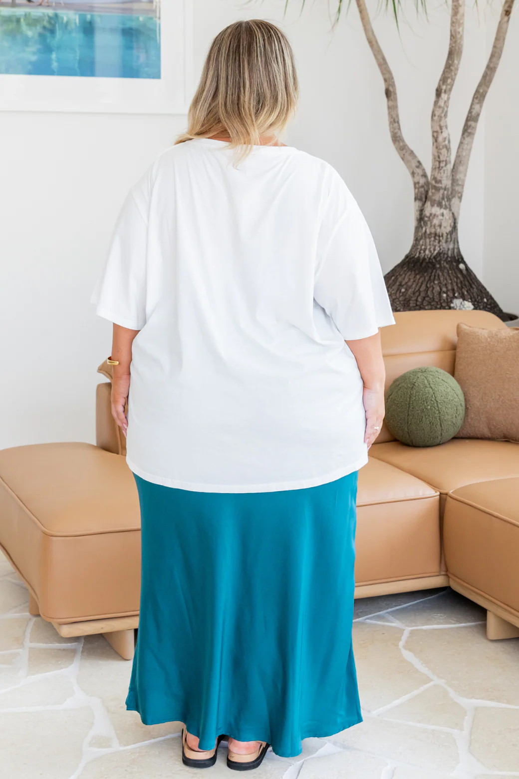 Final Sale | Lyla Bias Cut Skirt Deep Teal - Image 8