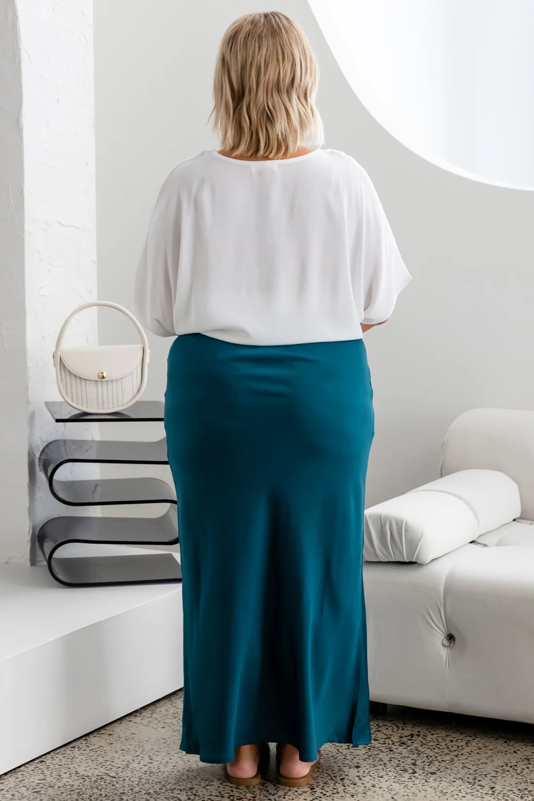 Final Sale | Lyla Bias Cut Skirt Deep Teal - Image 9