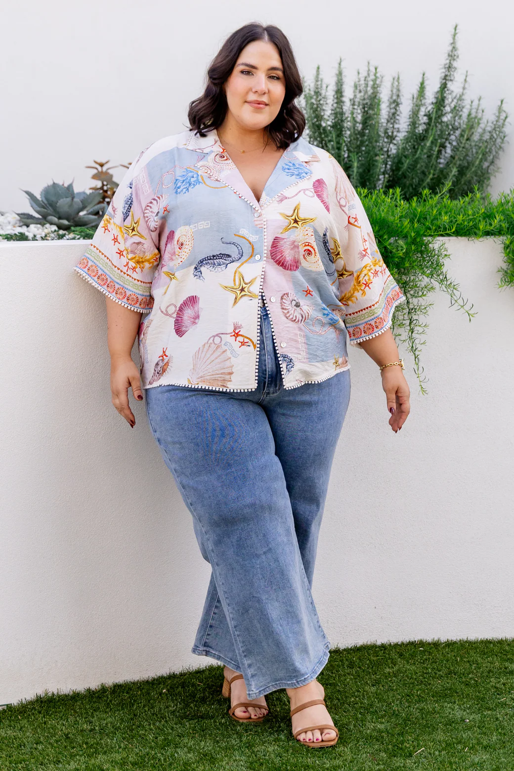 Final Sale | Molly Shirt Ocean Queen Print - Image 4