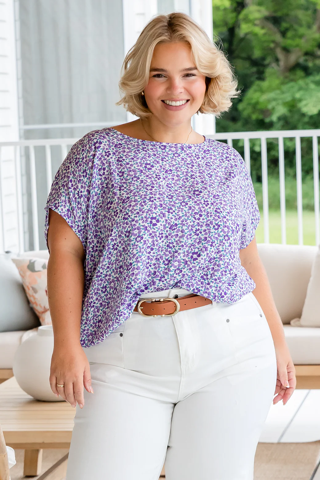 Final Sale | Naomi Top Purple Ditsy - Image 3