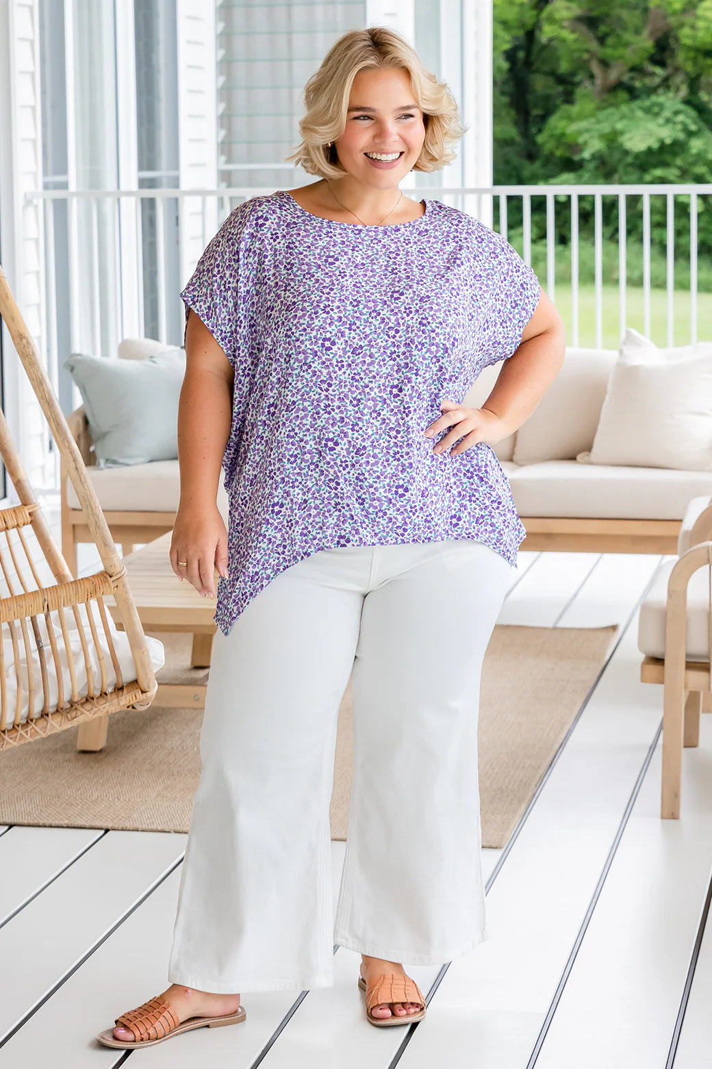 Final Sale | Naomi Top Purple Ditsy - Image 5