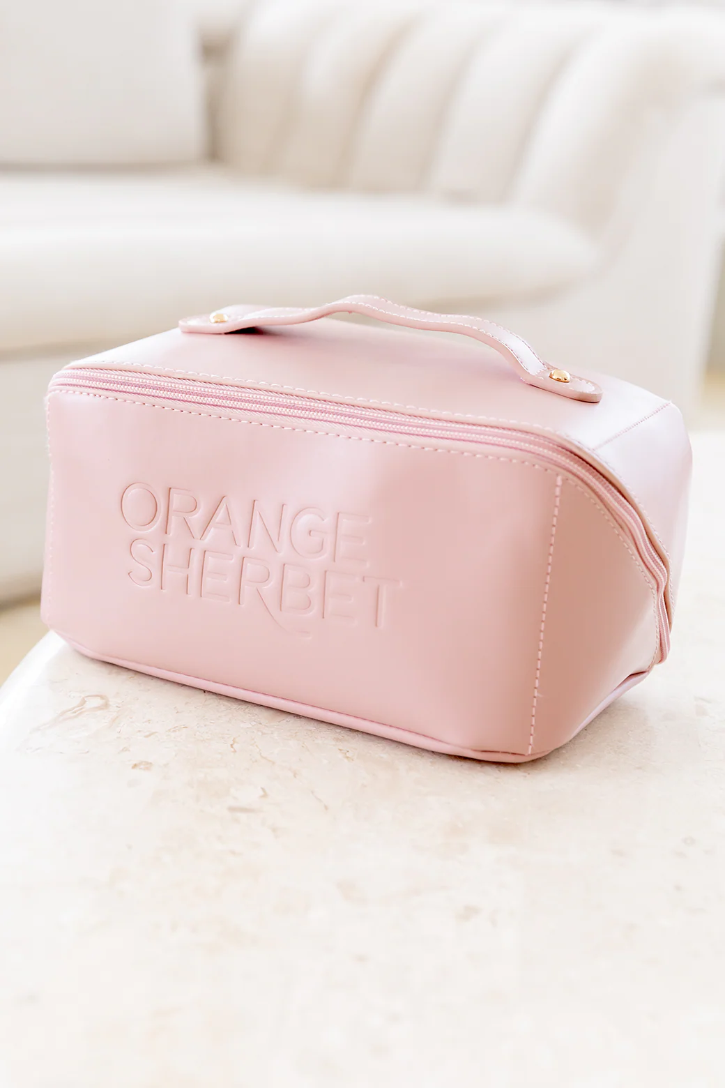 FINAL SALE | Orange Sherbet Cosmetic Fold Out Bag Blush - Image 3