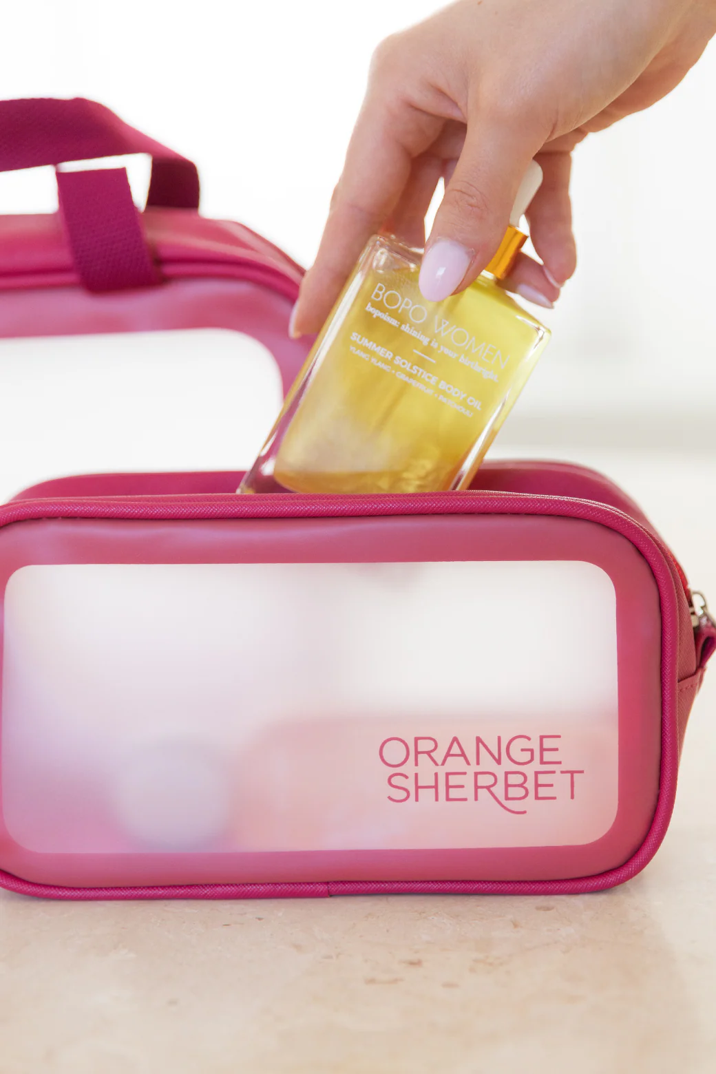 FINAL SALE | Orange Sherbet Cosmetic Travel Bag Twin Pack - Image 3