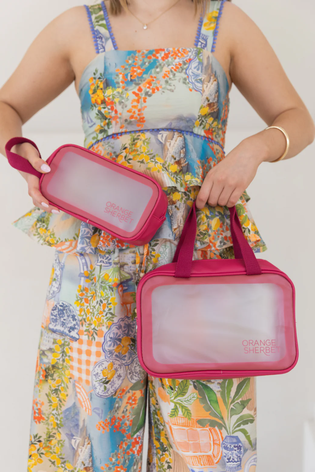 FINAL SALE | Orange Sherbet Cosmetic Travel Bag Twin Pack - Image 5