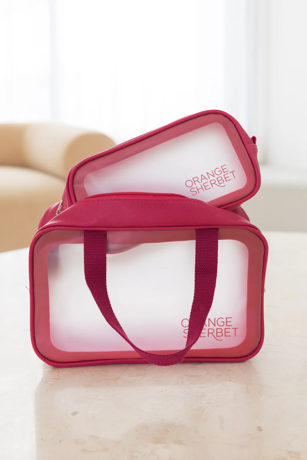 FINAL SALE | Orange Sherbet Cosmetic Travel Bag Twin Pack - Image 6