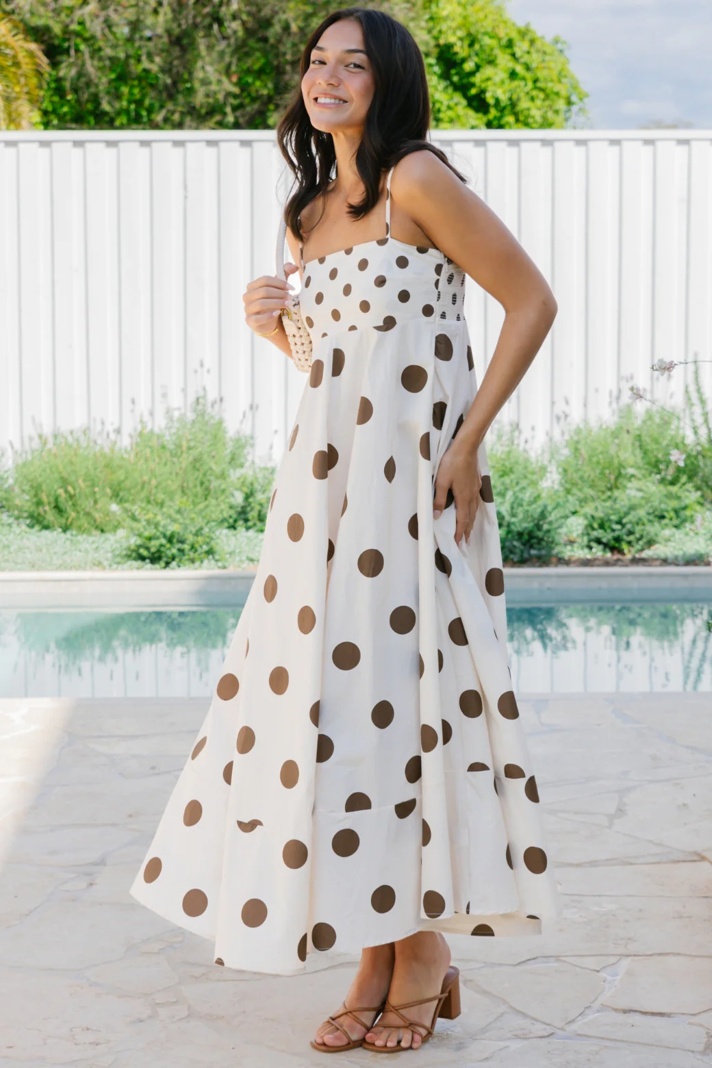 Final Sale | Portafino Maxi Dress Cream/Choc Spot - Image 3