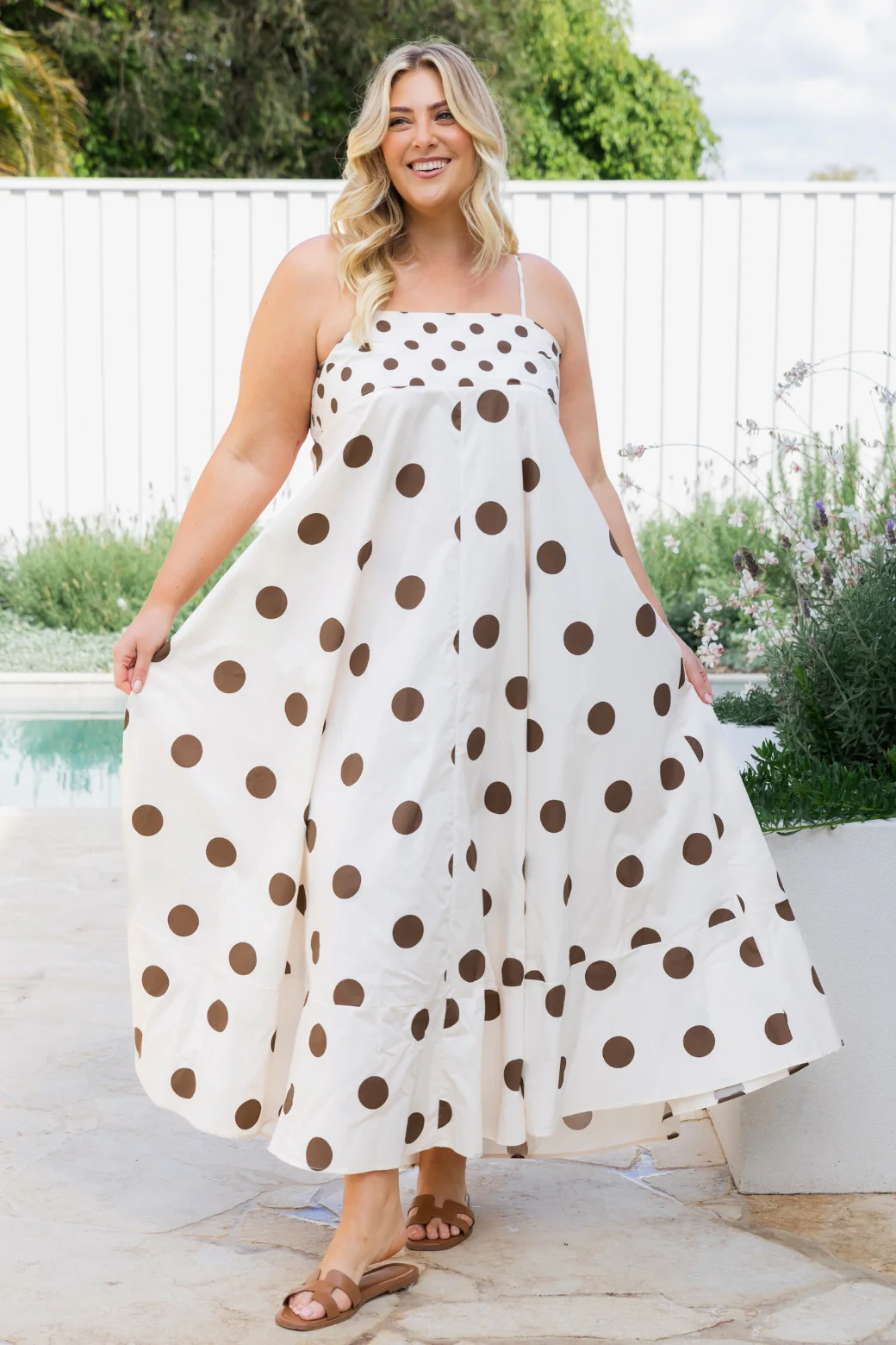 Final Sale | Portafino Maxi Dress Cream/Choc Spot - Image 4