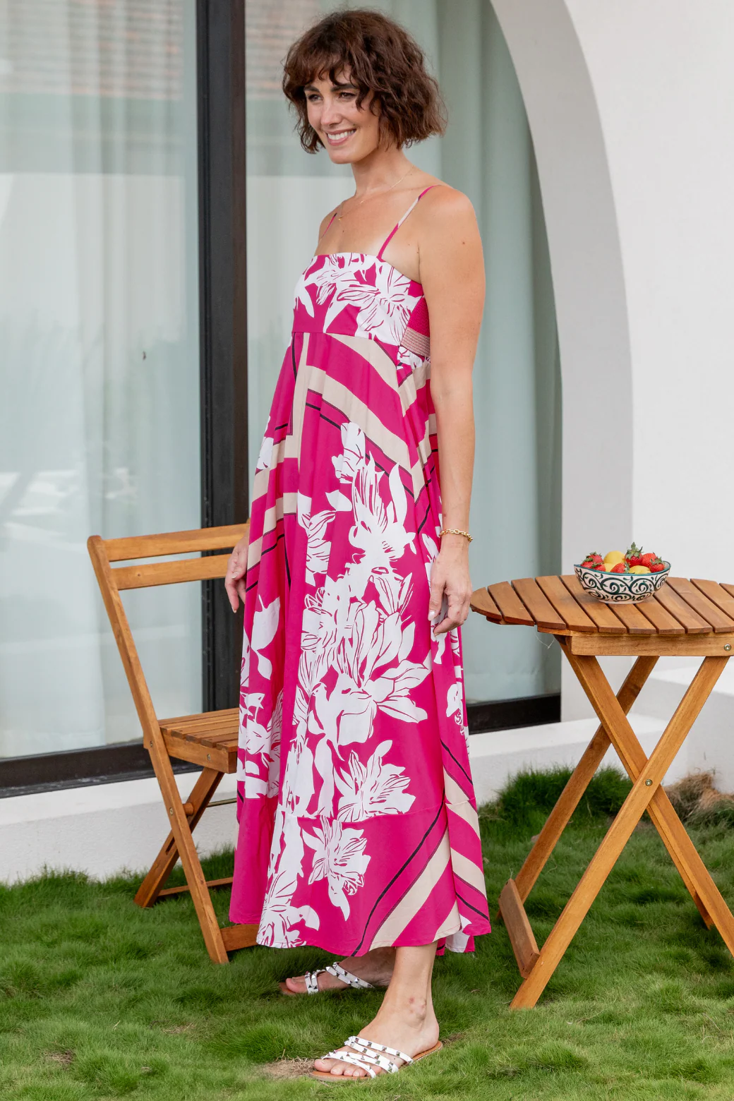 Final Sale | Portafino Maxi Dress Pink White Floral - Image 4