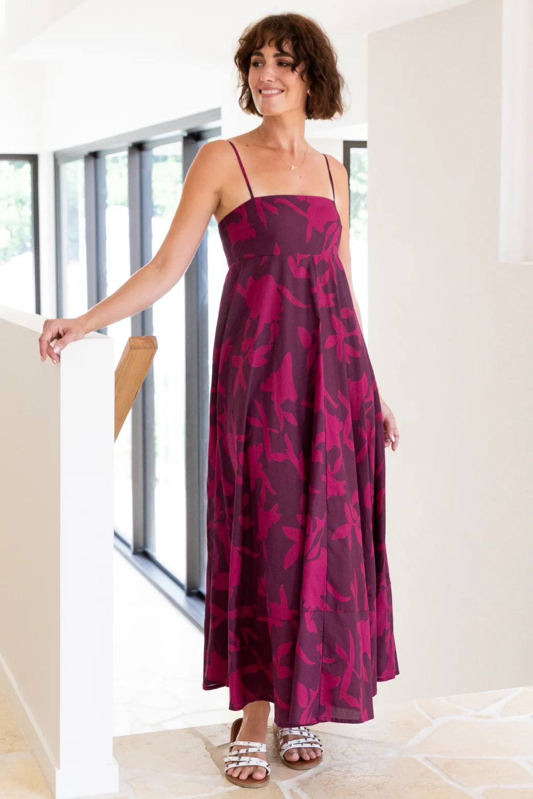 Final Sale | Portafino Maxi Dress Plum Floral - Image 3