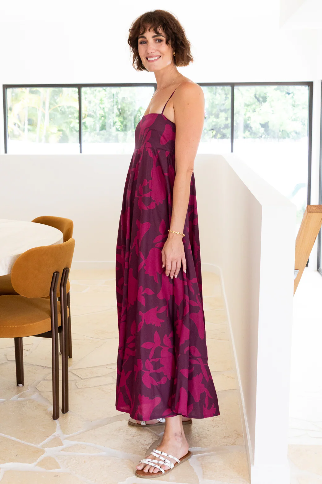 Final Sale | Portafino Maxi Dress Plum Floral - Image 5