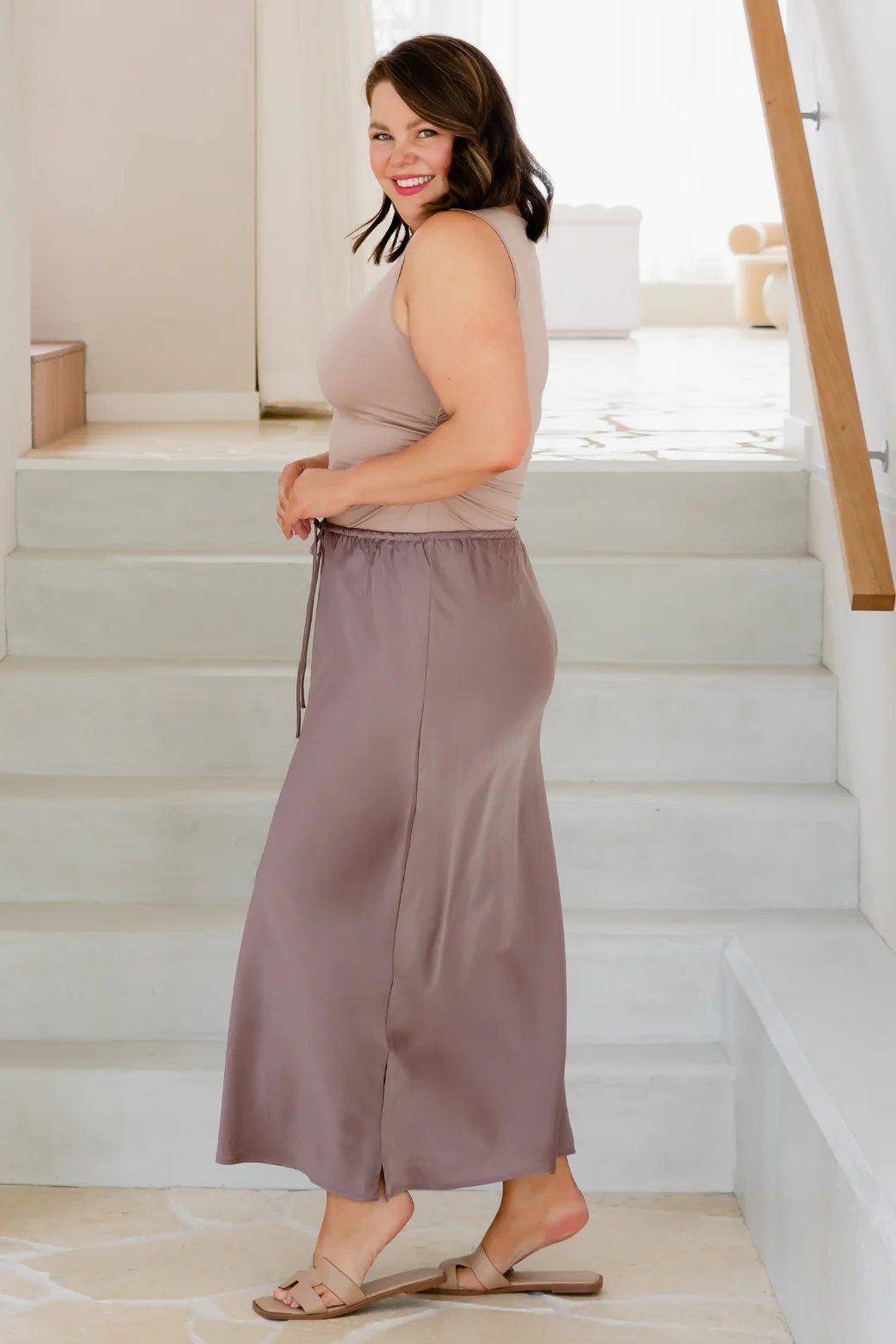 Final Sale | Rome Stretch Tank Mocha - Image 9
