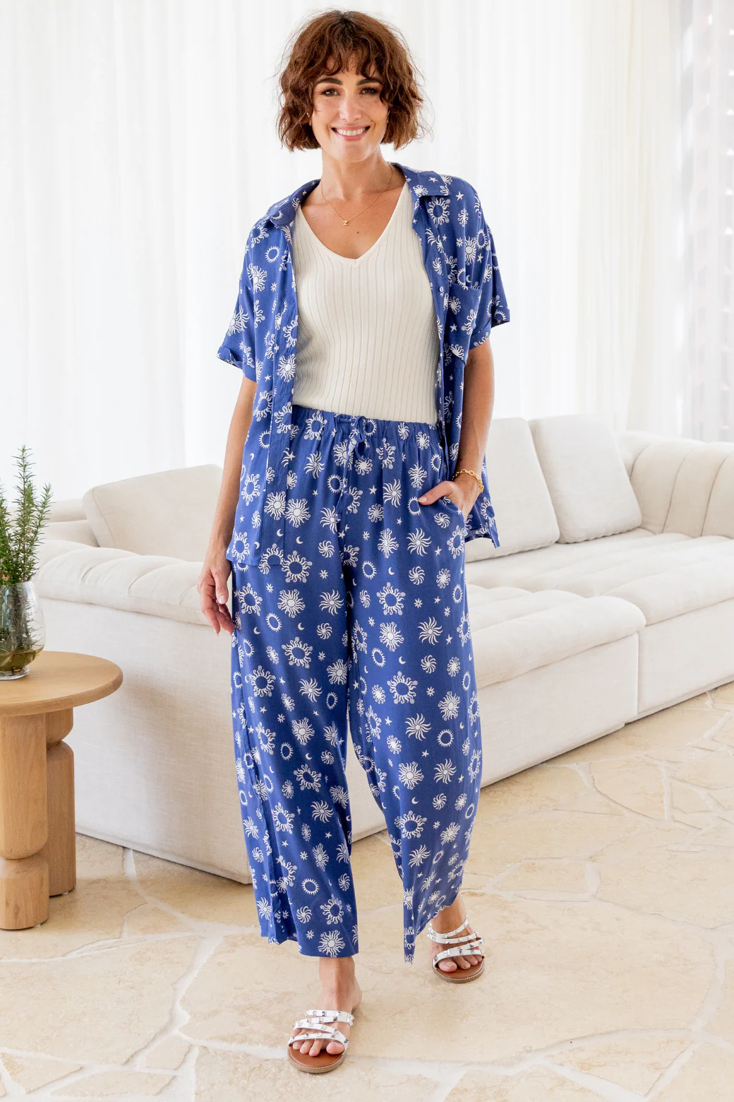 Final Sale | Sandrine Pants Nova Print Twilight Blue - Image 3