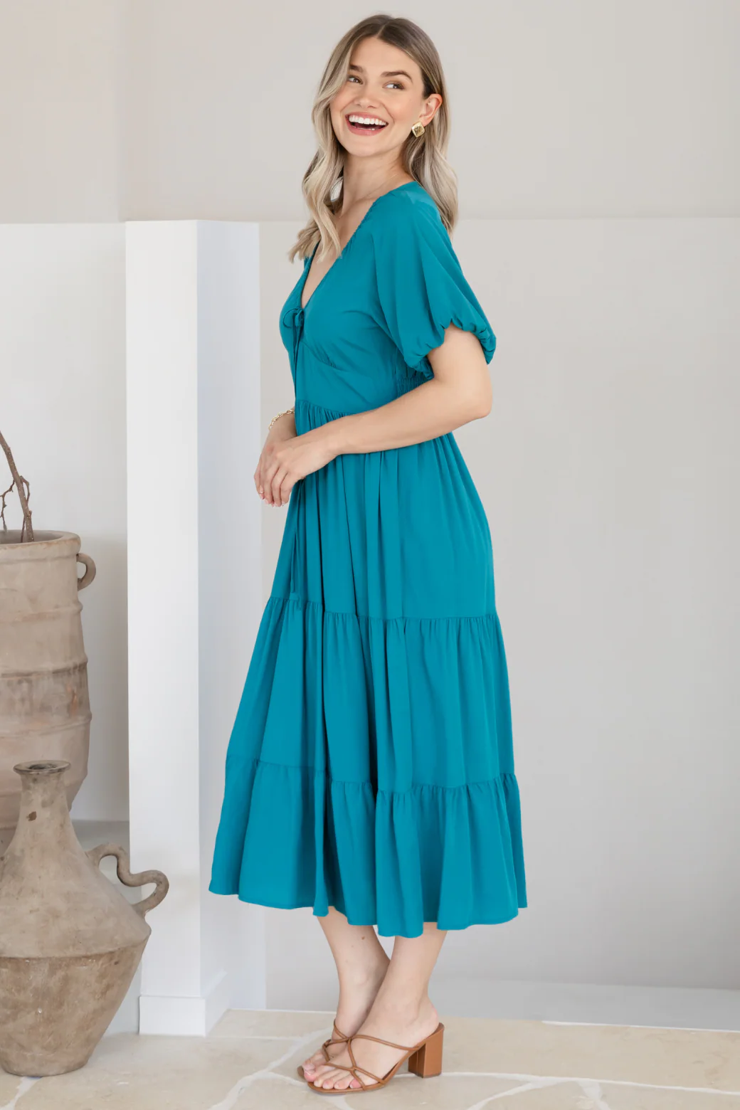 FINAL SALE | Suki Midi Dress Deep Teal - Image 6