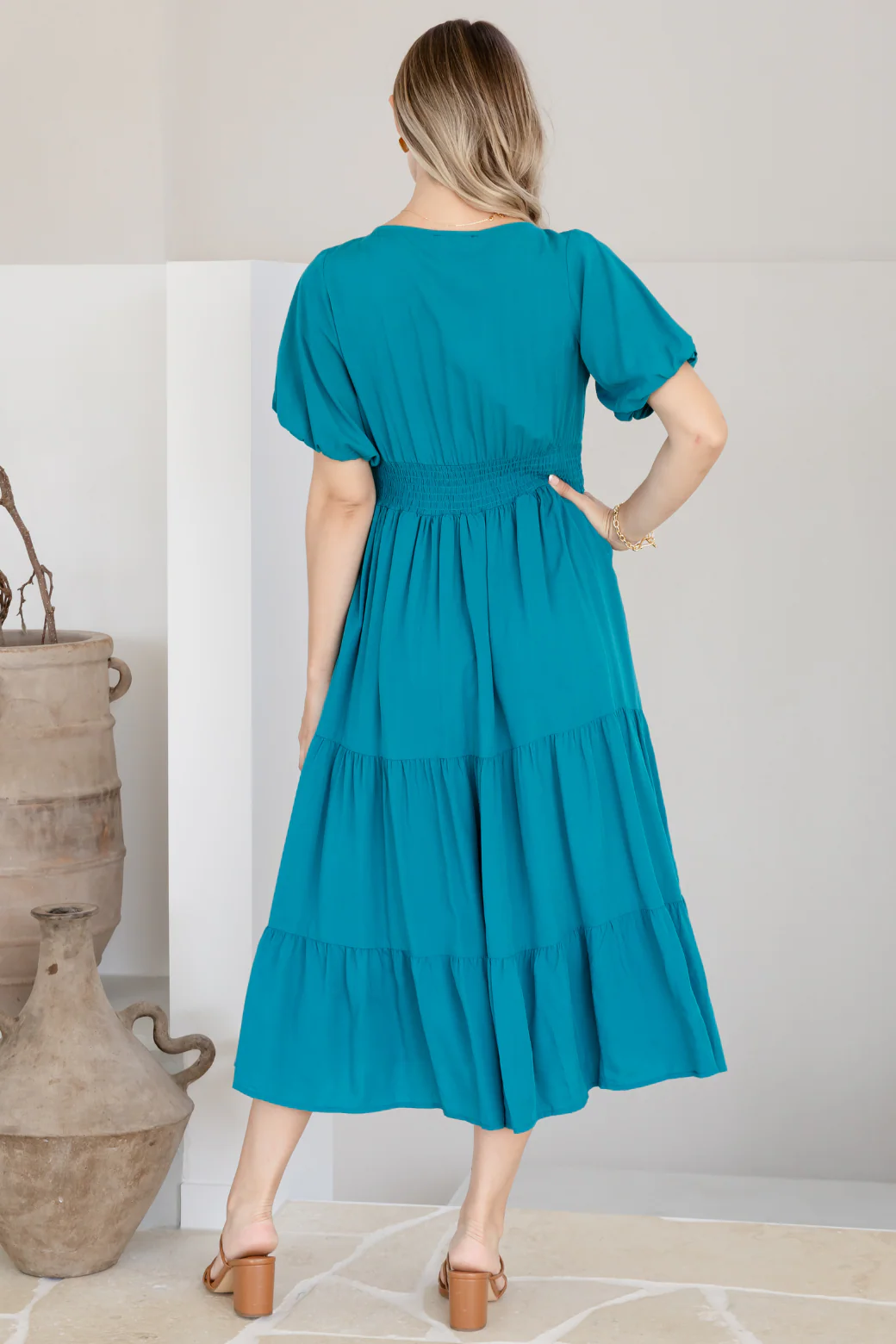 FINAL SALE | Suki Midi Dress Deep Teal - Image 8