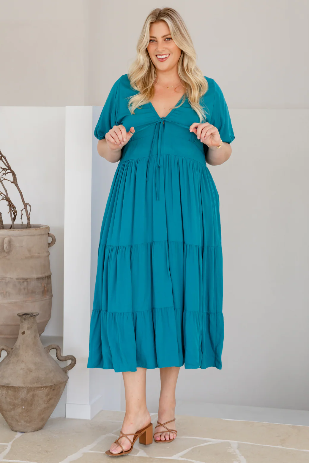 FINAL SALE | Suki Midi Dress Deep Teal - Image 9