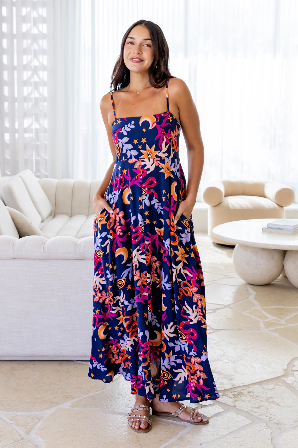 Final Sale | Xanthe Maxi Dress Tarot Navy - Image 5